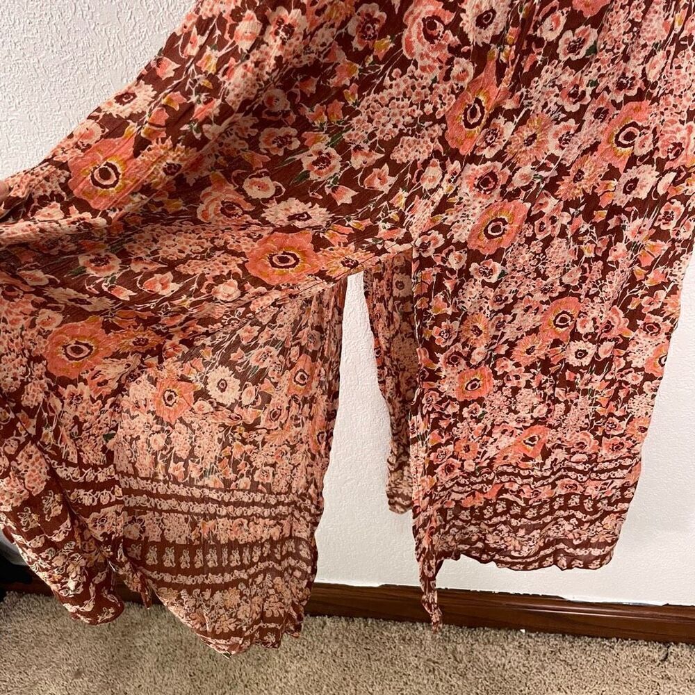 NWT Lulu’s Field Day Rust Orange Floral Maxi Dress - Picture 8 of 8